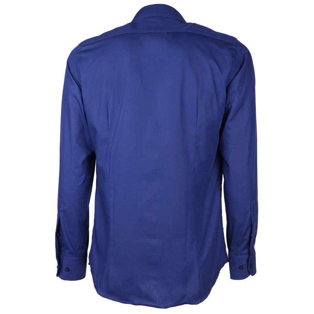 Blue Cotton Shirt - GlamHub Luxury and Icon Brand Clothing