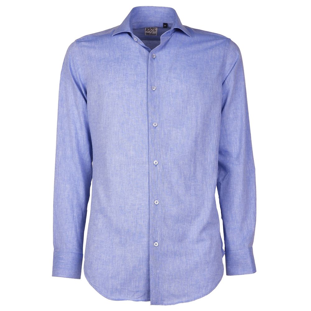 Light Blue Cotton Shirt - GlamHub Luxury and Icon Brand Clothing