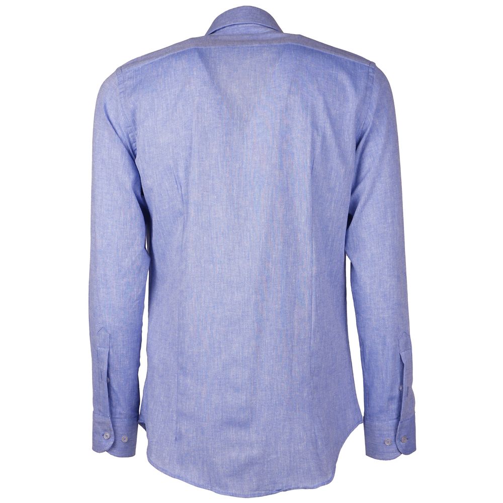 Light Blue Cotton Shirt - GlamHub Luxury and Icon Brand Clothing