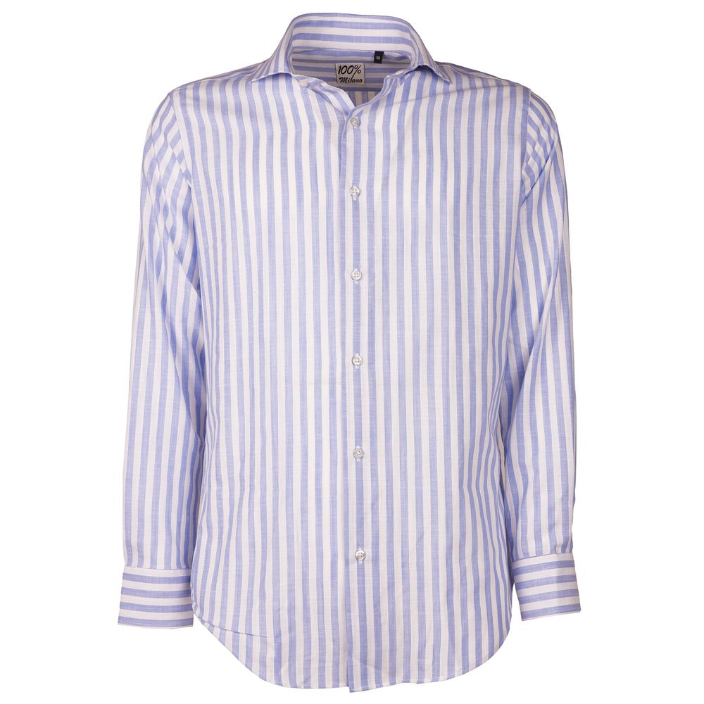 Light Blue Cotton Shirt - GlamHub Luxury and Icon Brand Clothing