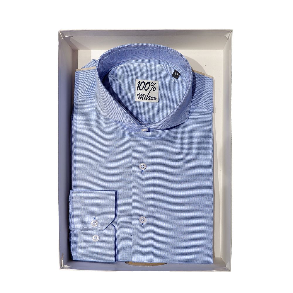 Elegant Light Blue Oxford Shirt - GlamHub Luxury and Icon Brand Clothing