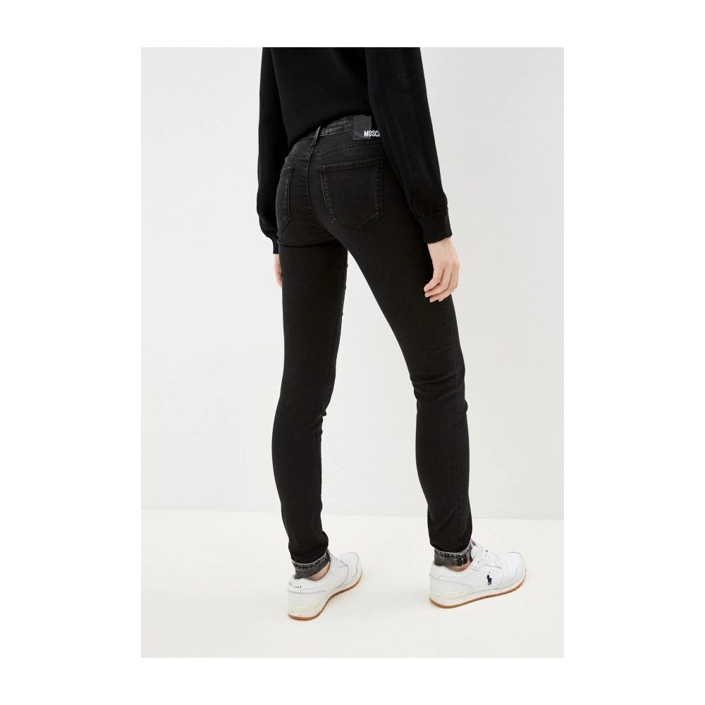 Black Cotton Women Jeans - GlamHub Luxury and Icon Brand Clothing