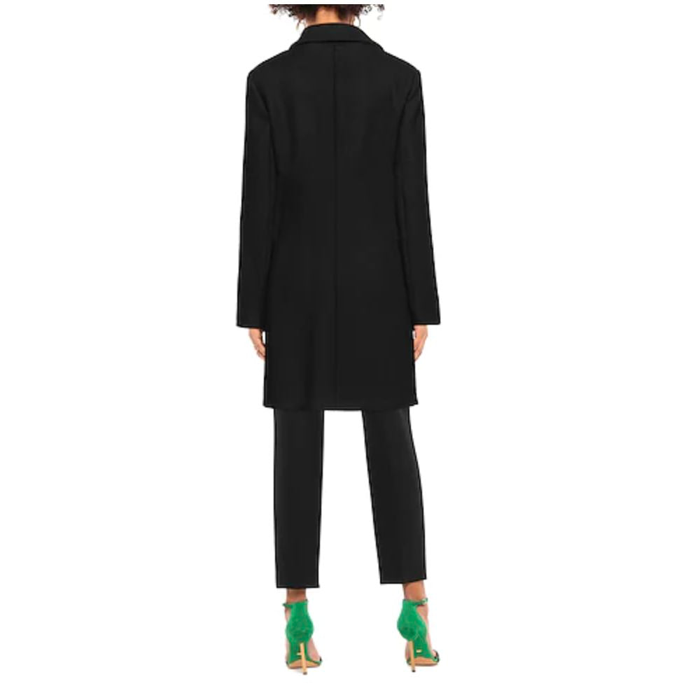 Black Wool Women Coat - GlamHub Luxury and Icon Brand Clothing