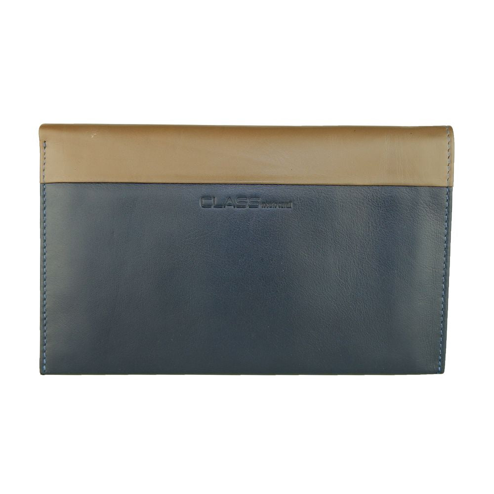 Blue Leather Men Wallet - GlamHub Luxury and Icon Brand Clothing