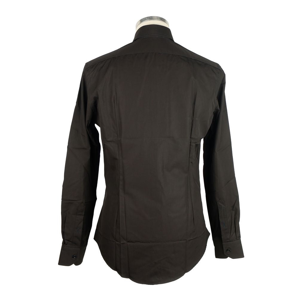 Sleek Milano Cotton Men's Shirt in Black - GlamHub Luxury and Icon Brand Clothing