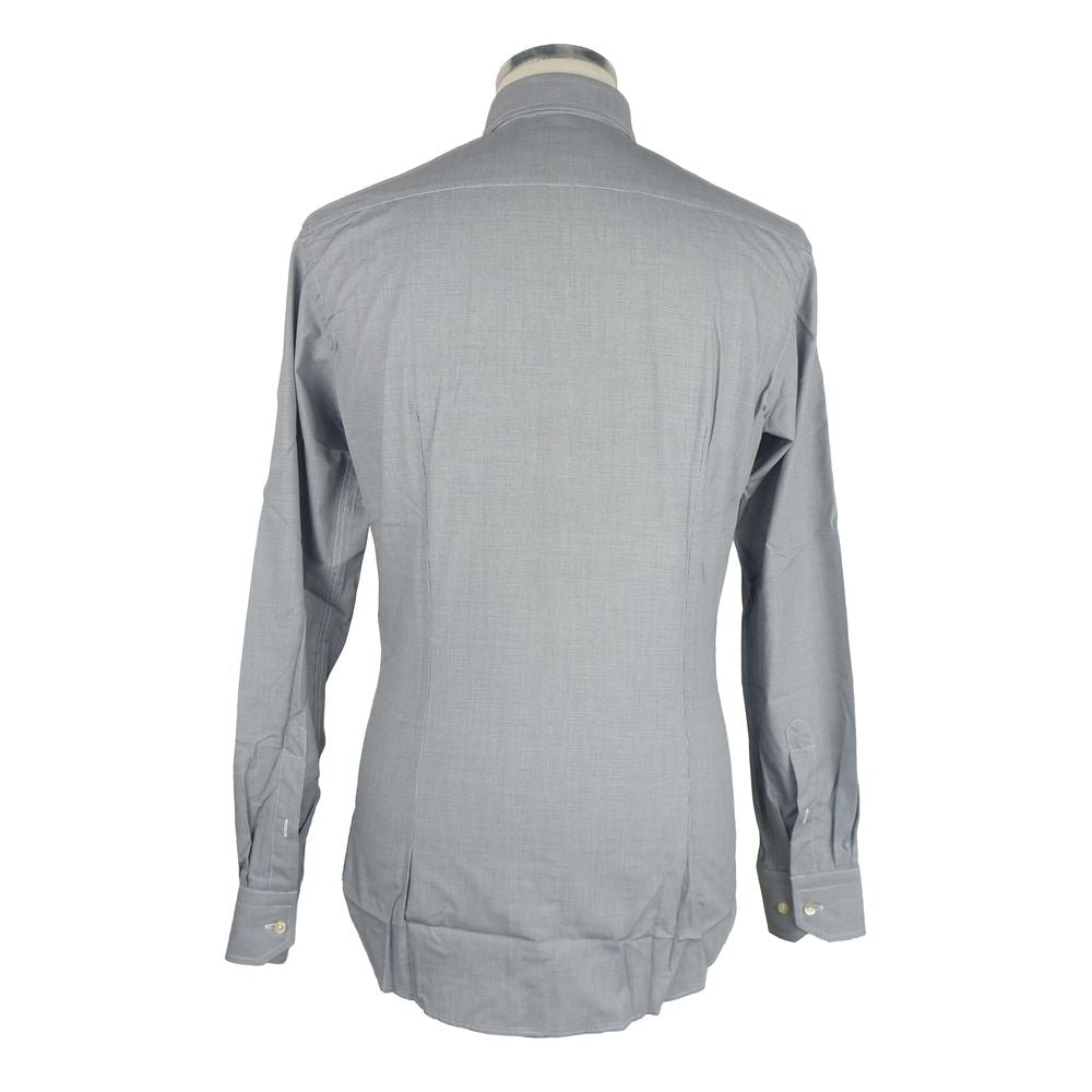 Milano Micro Houndstooth Men's Cotton Shirt - GlamHub Luxury and Icon Brand Clothing