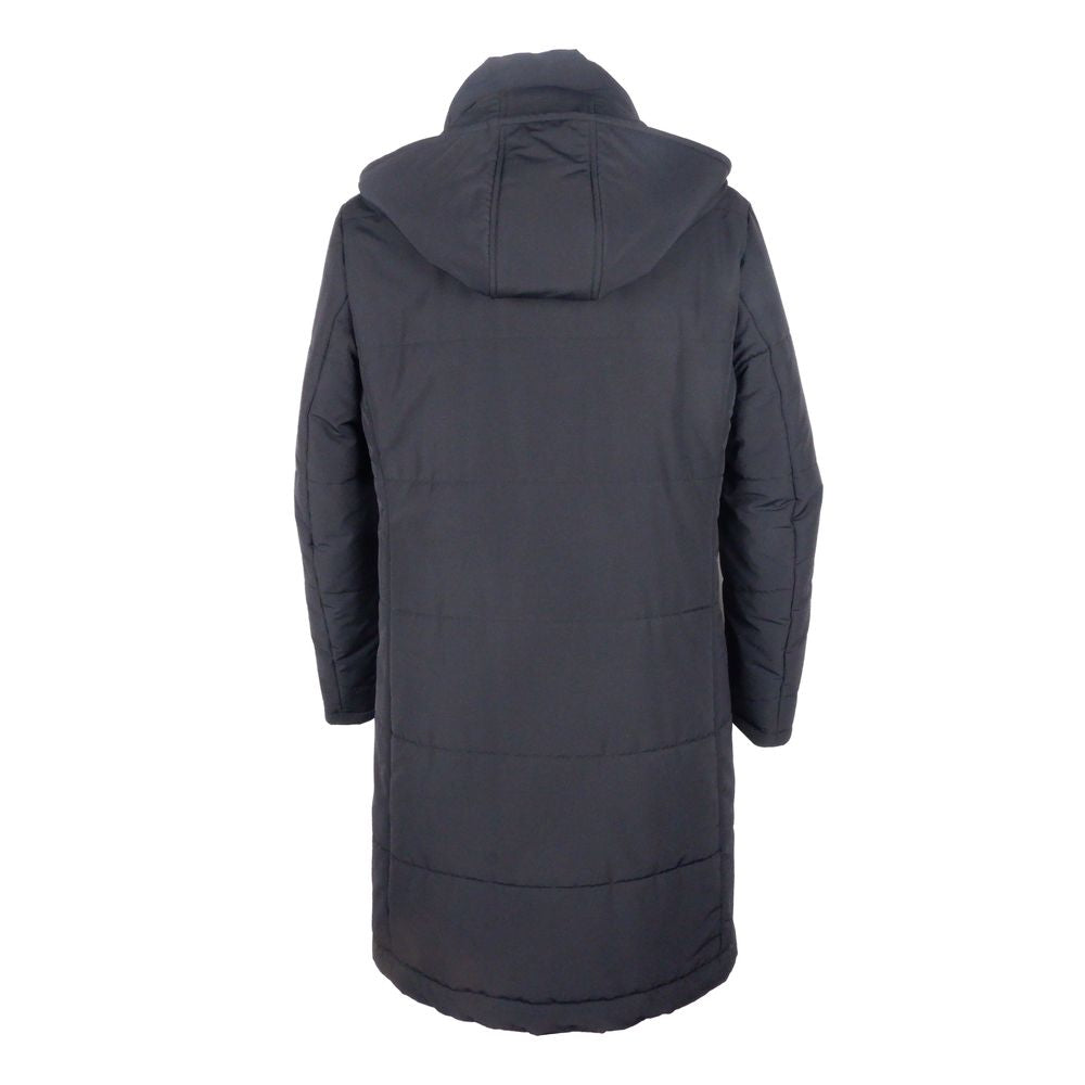 Black Wool Men Raincoat - GlamHub Luxury and Icon Brand Clothing