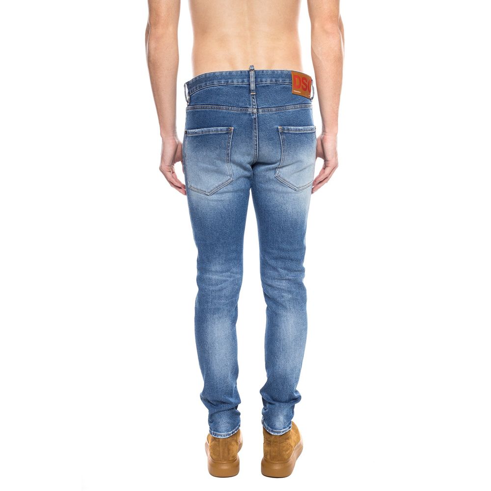 Blue Cotton Men's Distressed Jean - GLAMHUB BOUTIQUE 