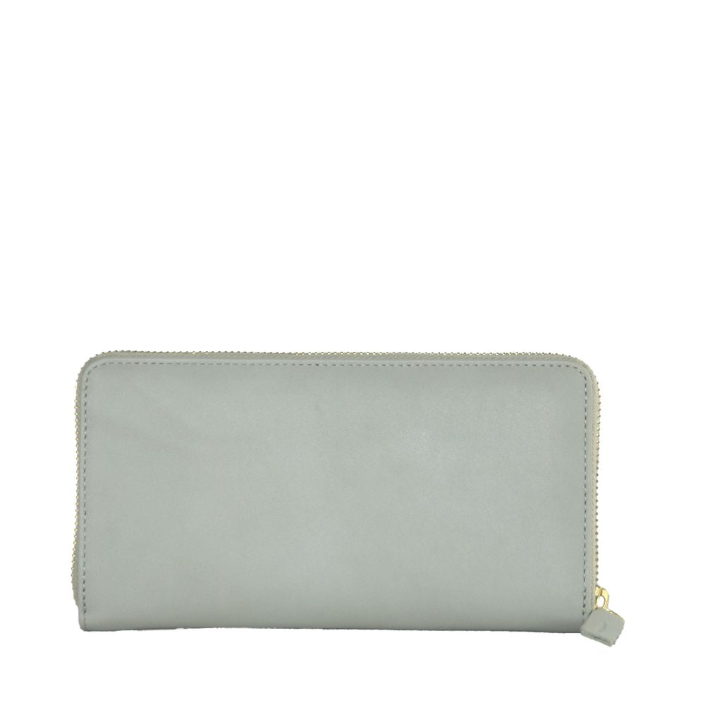 Elegant Grey Calfskin Wallet for Her - GlamHub Luxury and Icon Brand Clothing