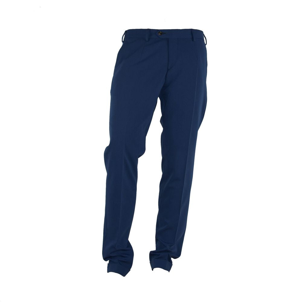 Elegant Blue Trousers for Sophisticated Men - GlamHub Luxury and Icon Brand Clothing