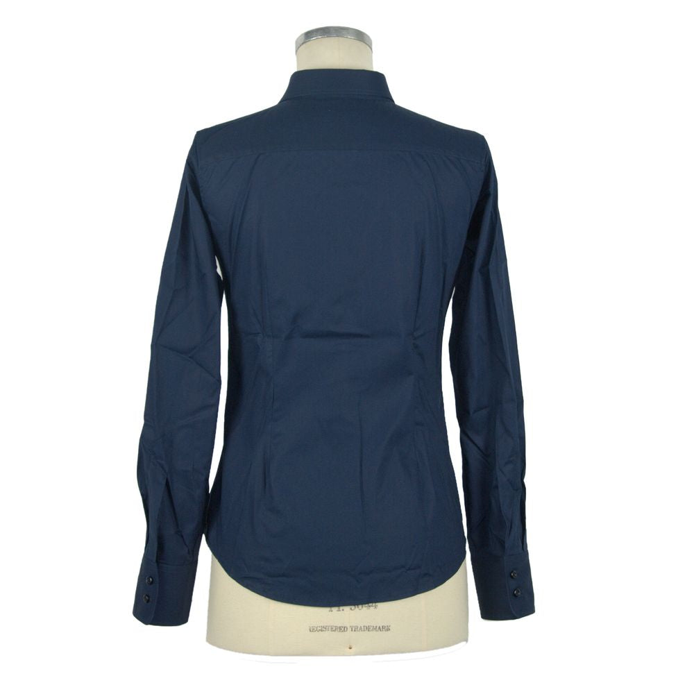 Elegant Slim Fit Blue Blouse - GlamHub Luxury and Icon Brand Clothing