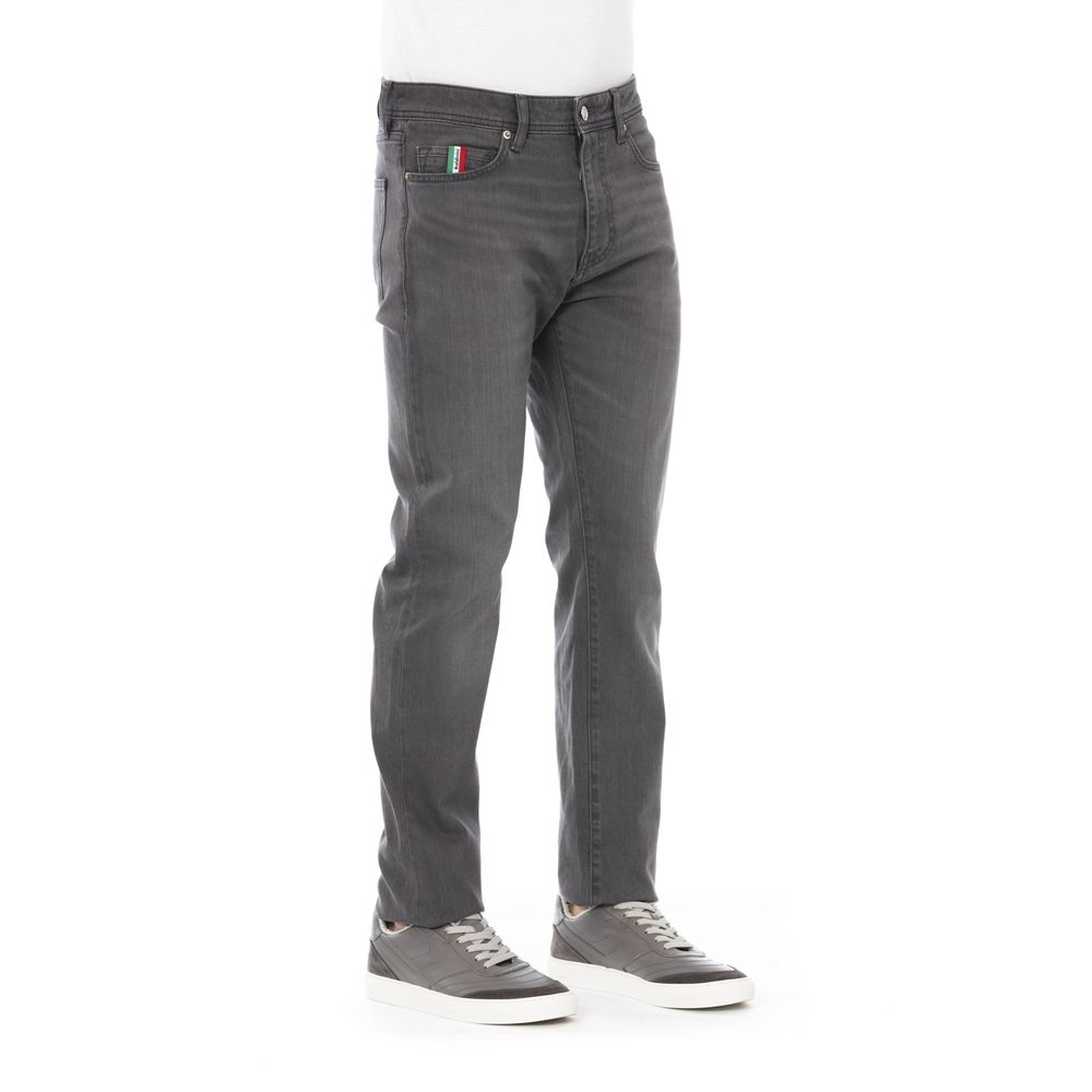 Gray Cotton Men Jeans - GlamHub Luxury and Icon Brand Clothing