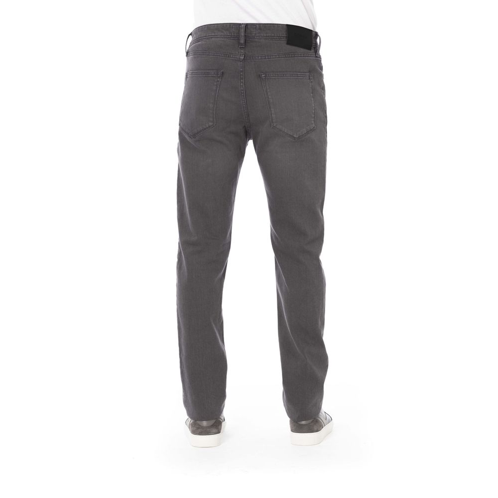 Gray Cotton Men Jeans - GlamHub Luxury and Icon Brand Clothing