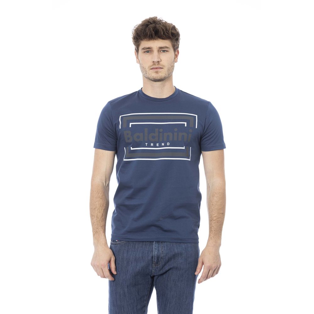 Blue Cotton Men T-Shirt - GlamHub Luxury and Icon Brand Clothing