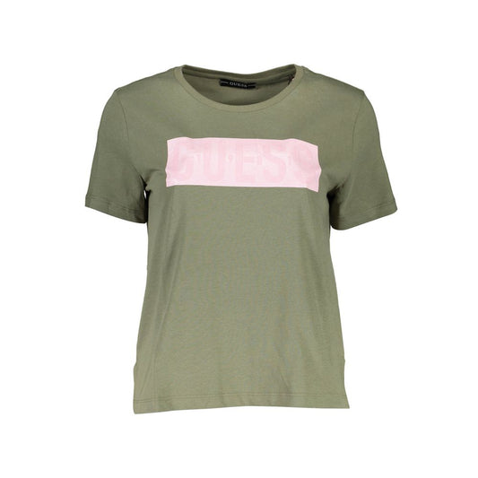 Green Cotton Women T-Shirt - GLAMHUB BOUTIQUE 