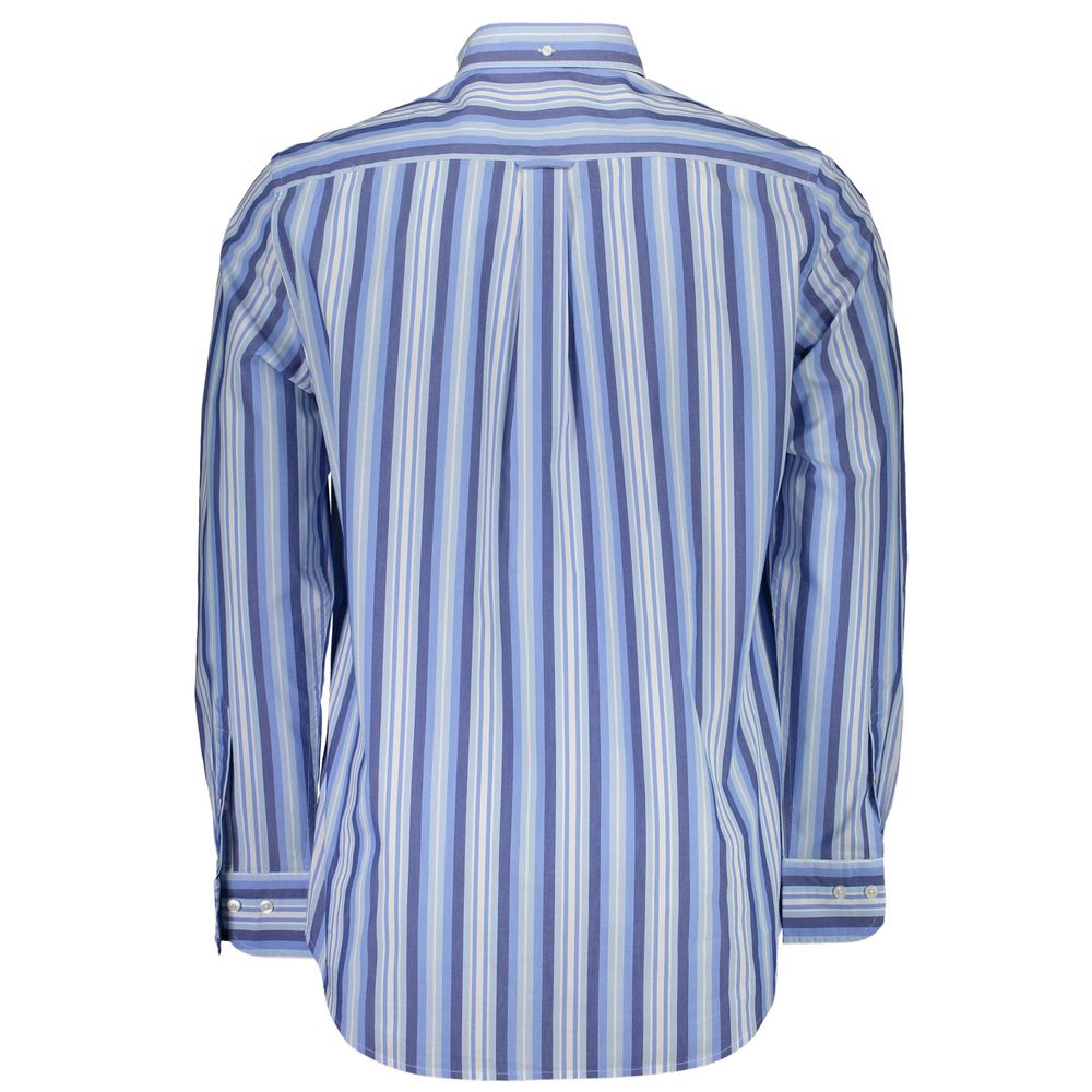 Light Blue Cotton Men Shirt - GlamHub Luxury and Icon Brand Clothing