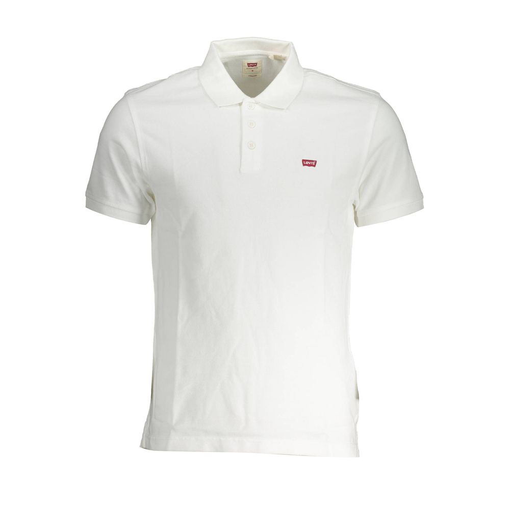 White Cotton Men Polo - GLAMHUB BOUTIQUE 