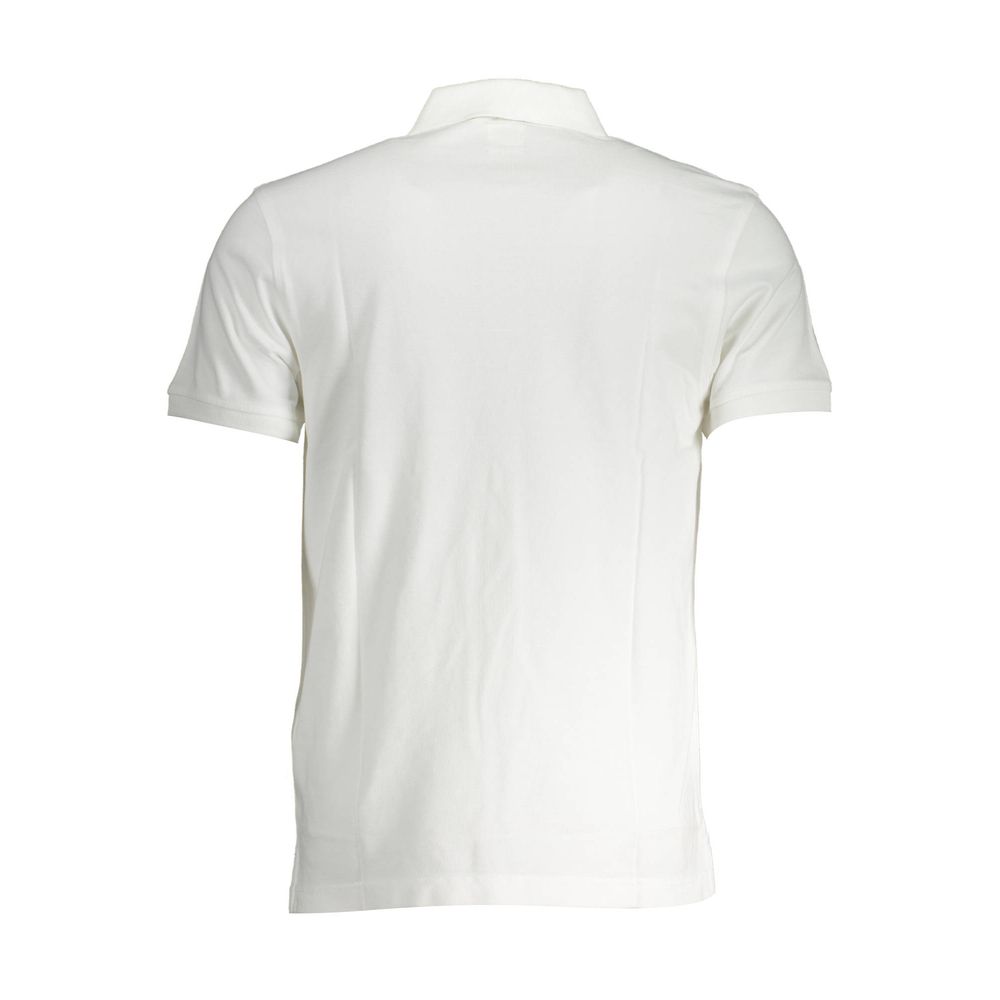 White Cotton Men Polo - GLAMHUB BOUTIQUE 