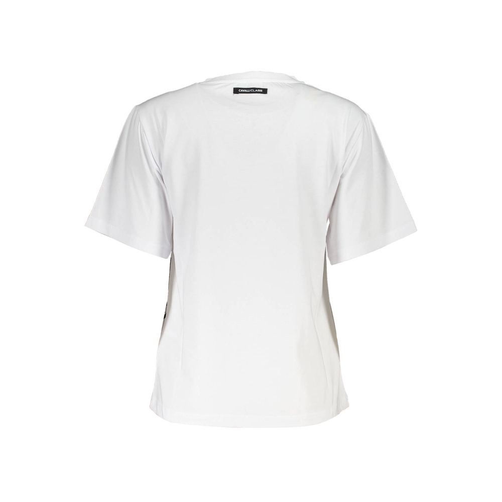 White Cotton Women T-Shirt - GlamHub Luxury and Icon Brand Clothing