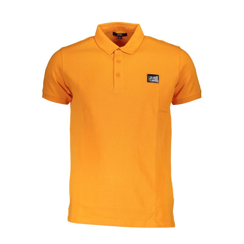 Orange Cotton Polo Shirt - GlamHub Luxury and Icon Brand Clothing