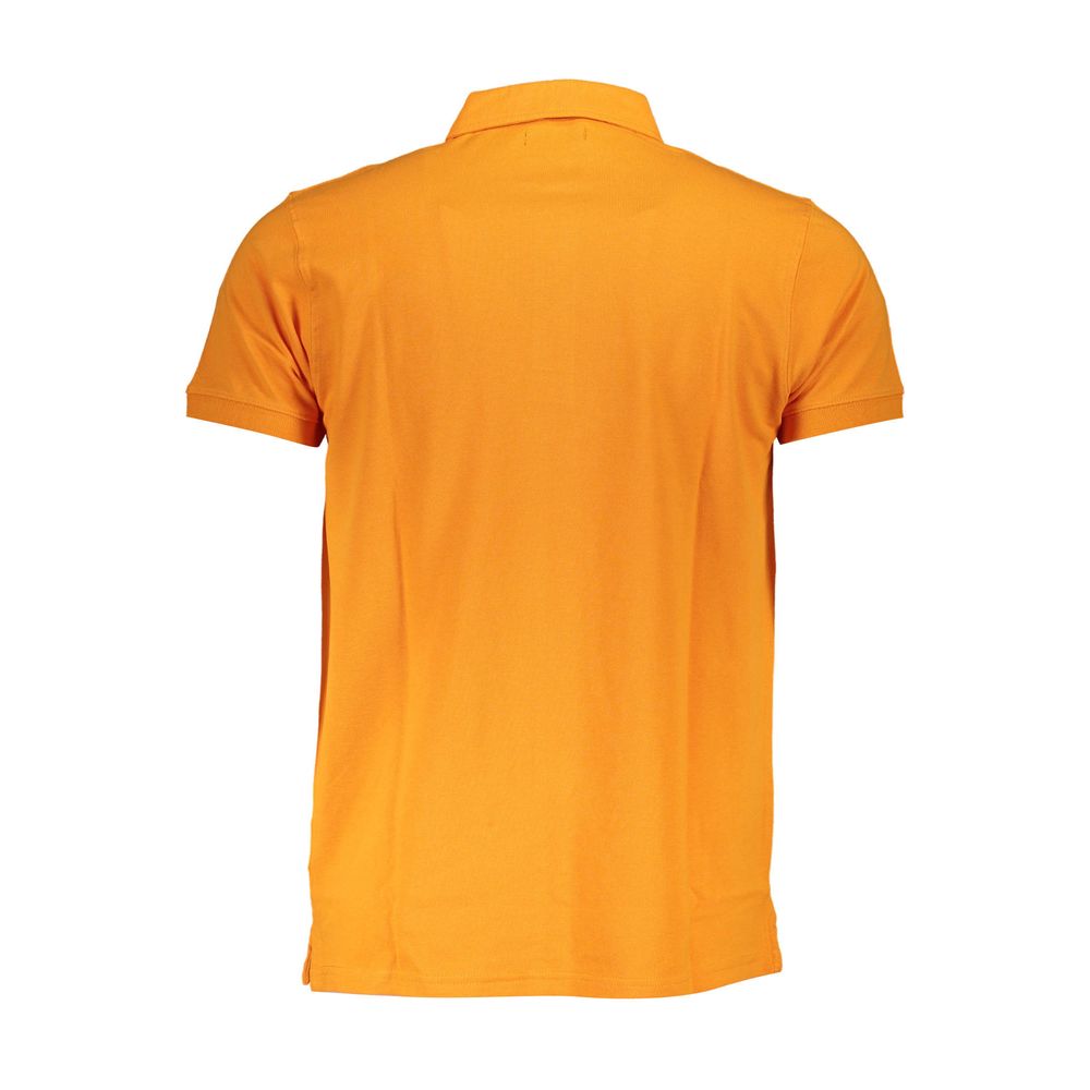 Orange Cotton Polo Shirt - GlamHub Luxury and Icon Brand Clothing