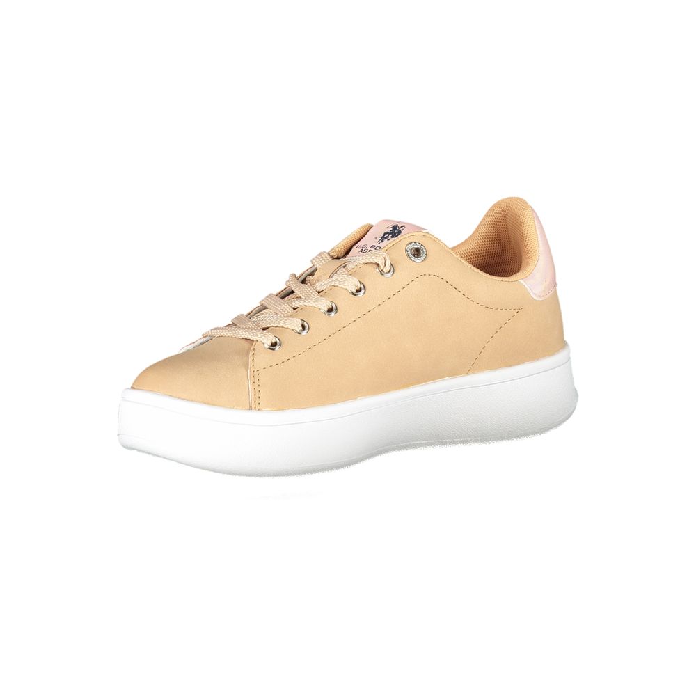 Beigefarbener Damen-Sneaker aus Polyester