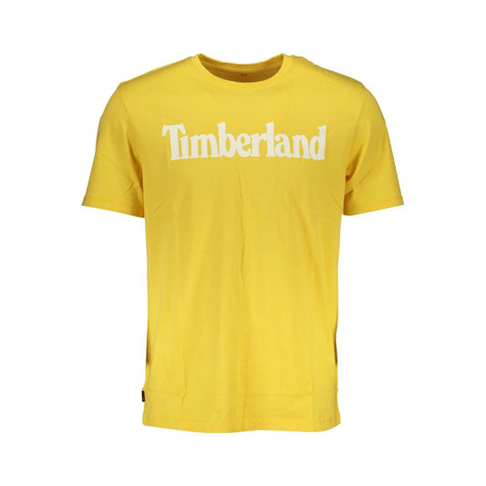 Yellow Cotton T-Shirt - GlamHub Luxury and Icon Brand Clothing