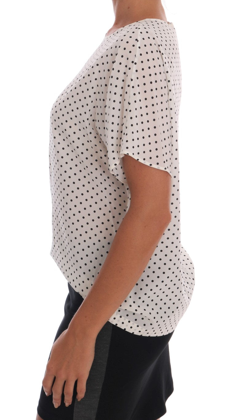 Chic Polka Dot Silk Blouse - GlamHub Luxury and Icon Brand Clothing