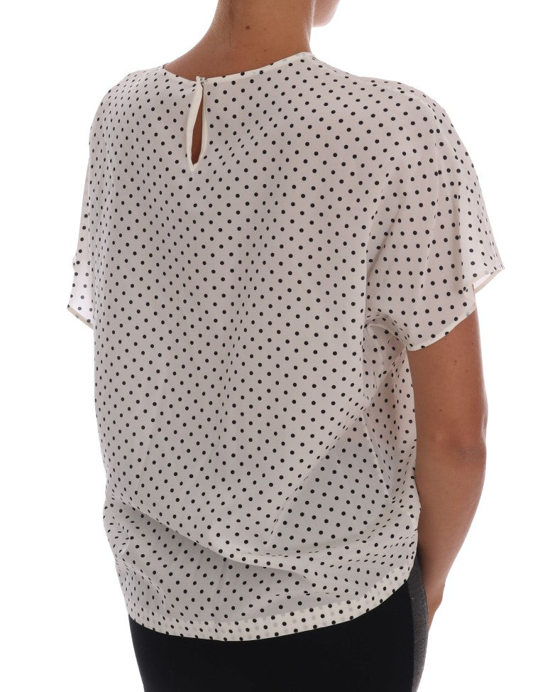 Chic Polka Dot Silk Blouse - GlamHub Luxury and Icon Brand Clothing