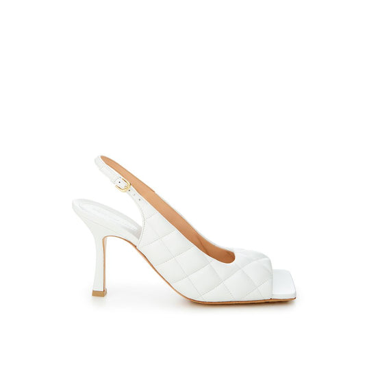 White Leather Sandal - GLAMHUB BOUTIQUE 