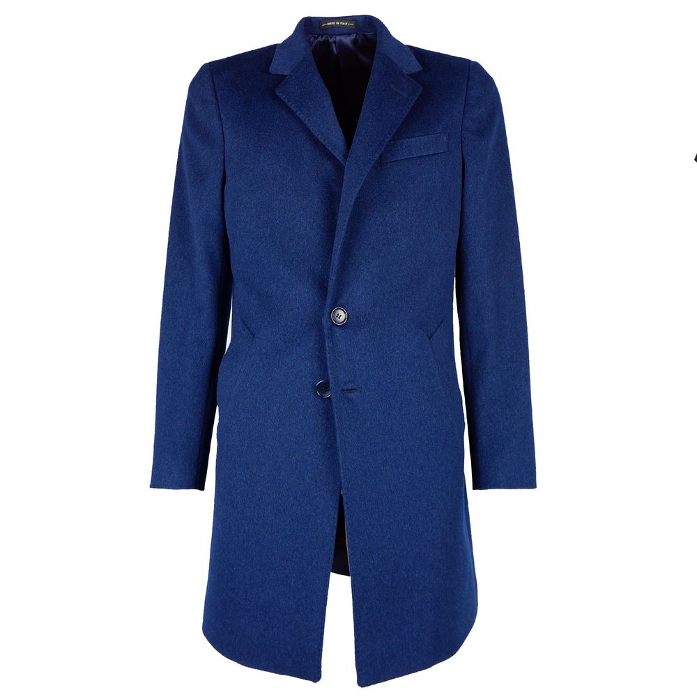 Blue Wool Vergine Jacket - GlamHub Luxury and Icon Brand Clothing