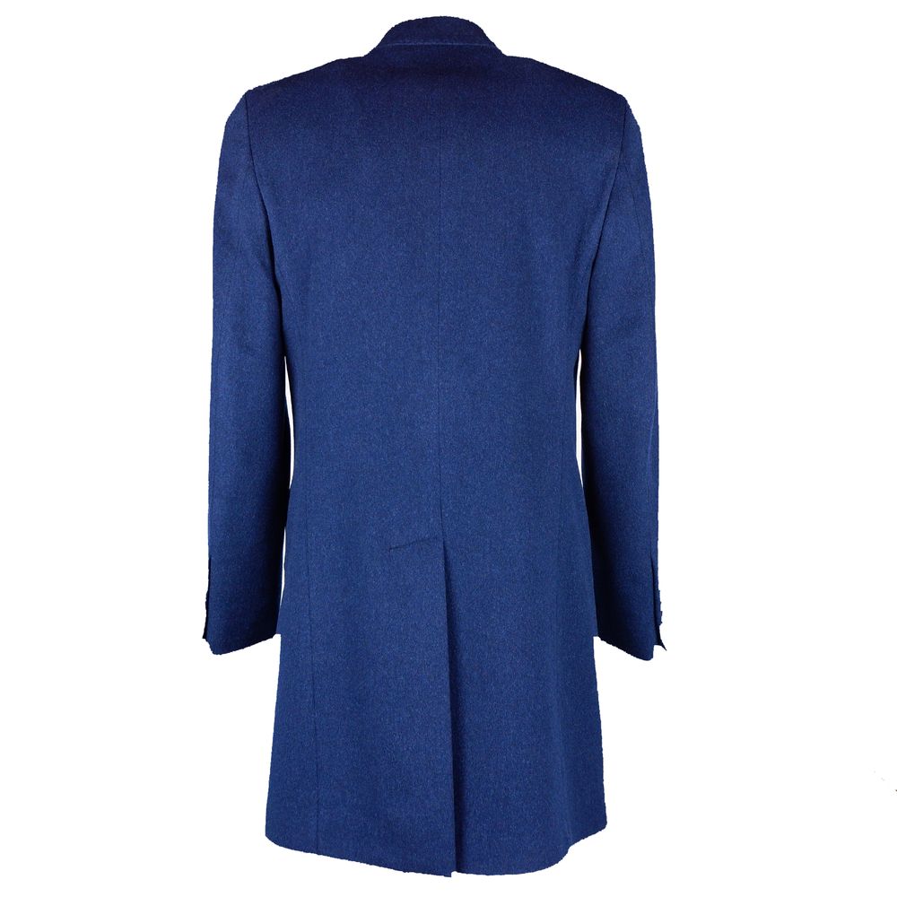 Blue Wool Vergine Jacket - GlamHub Luxury and Icon Brand Clothing