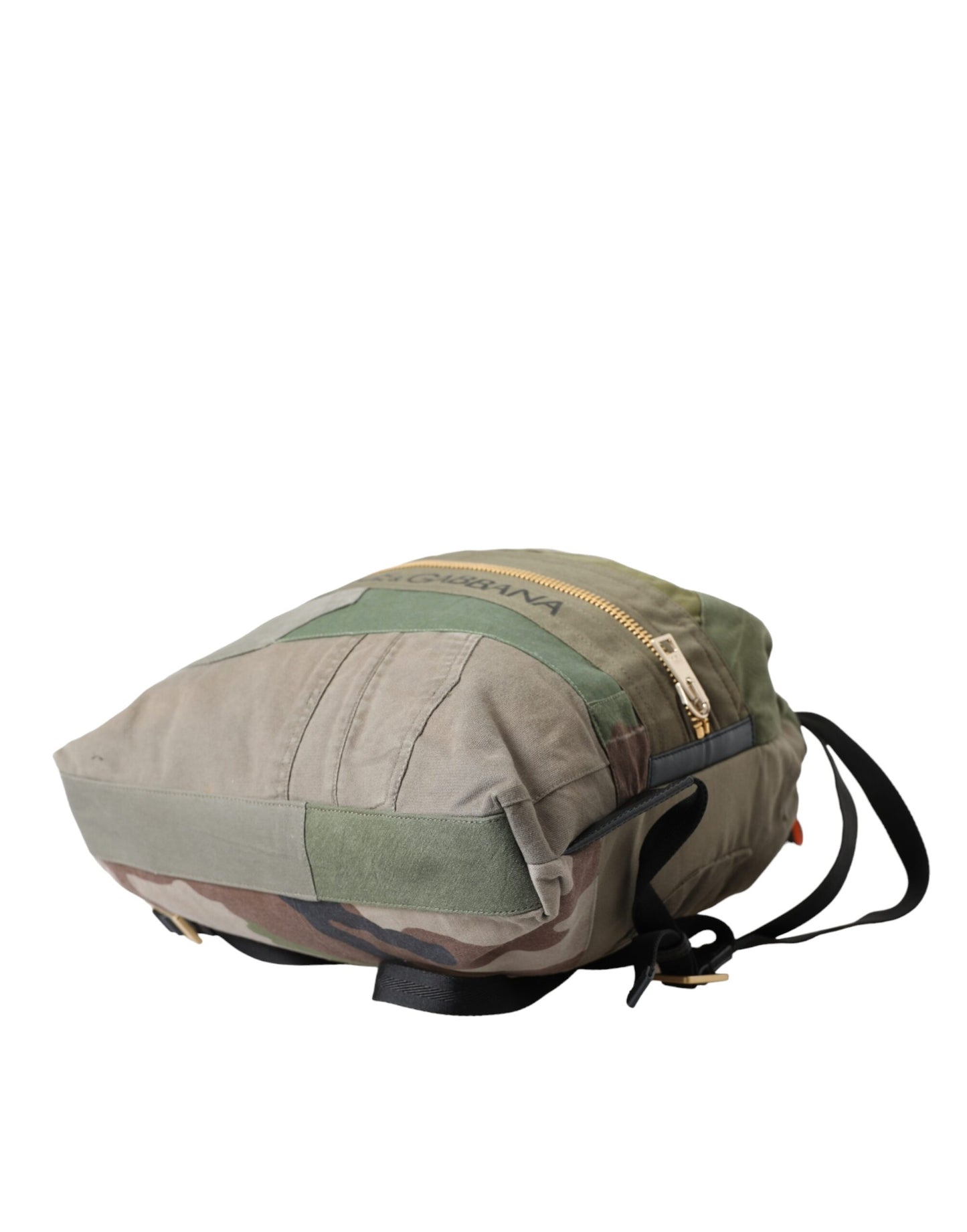 Militärgrüner Patchwork-Rucksack