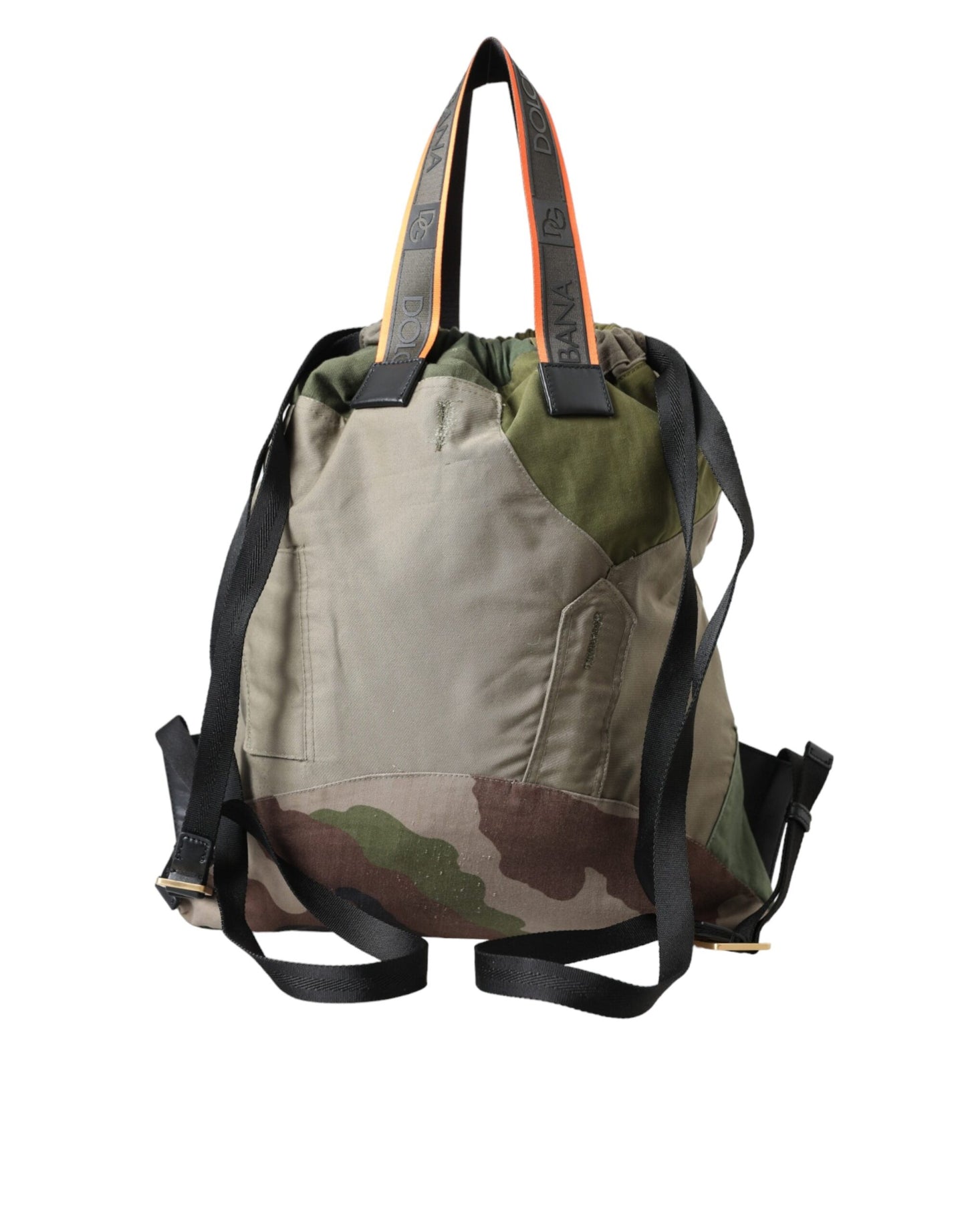 Militärgrüner Patchwork-Rucksack