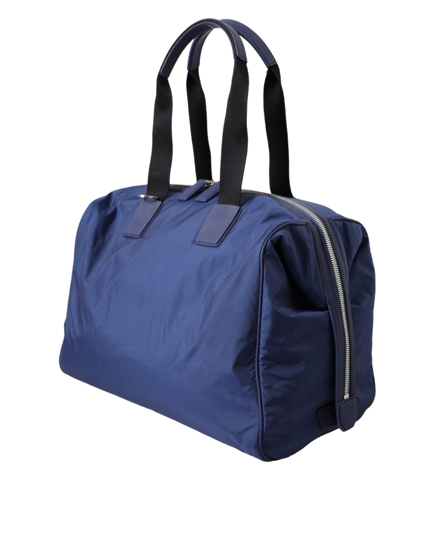 Blaue Reisetasche aus Nylon-Kalbsleder