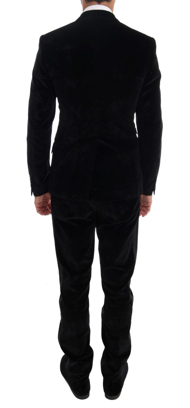 Elegant Black Slim Fit Three-Piece Suit - GlamHub Luxury and Icon Brand Clothing