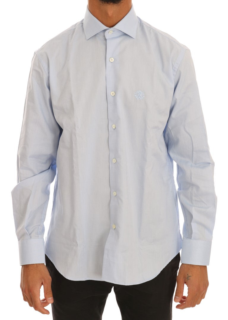 Light Blue Cotton Dress Shirt - GLAMHUB BOUTIQUE 