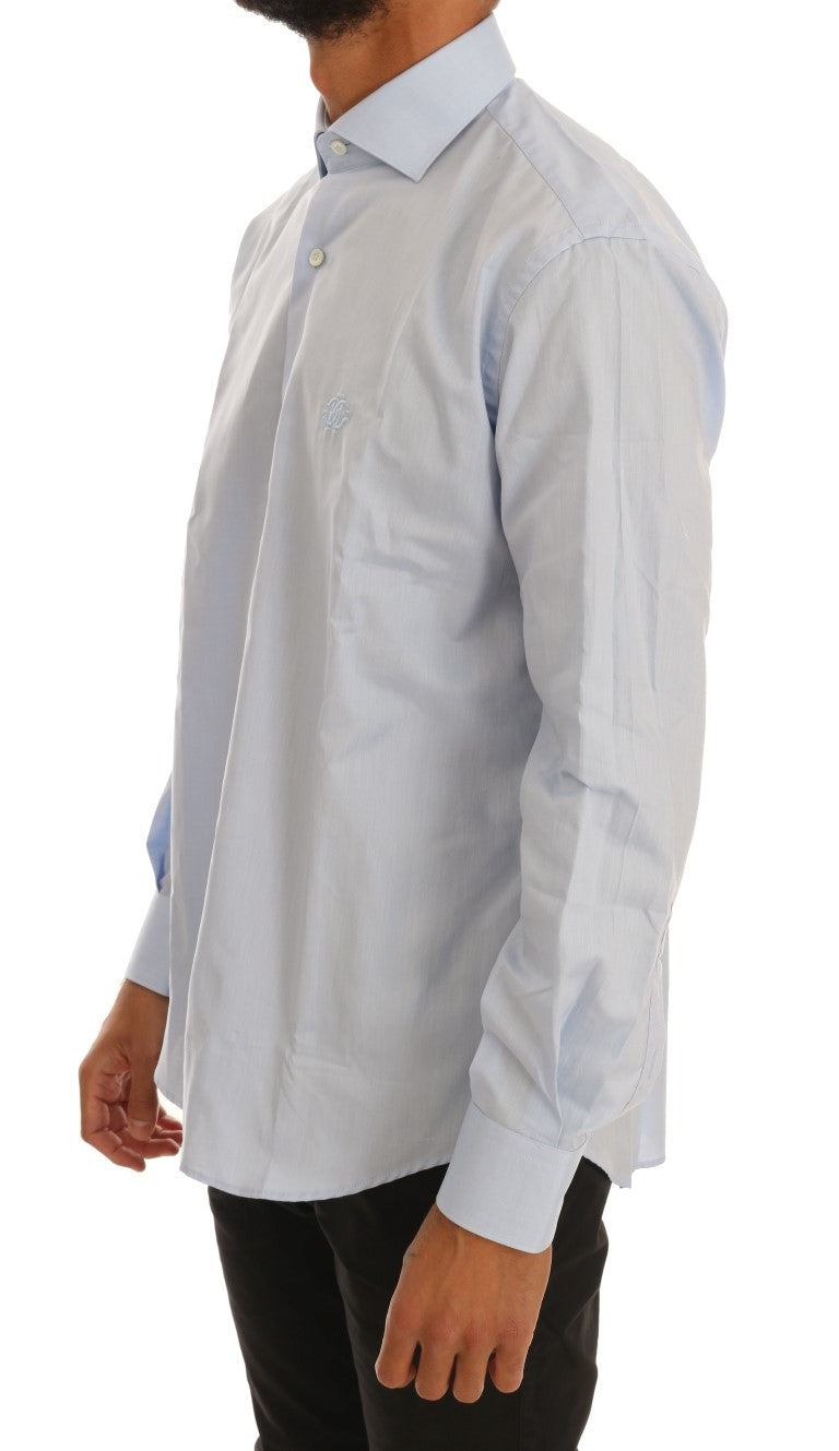 Light Blue Cotton Dress Shirt - GLAMHUB BOUTIQUE 