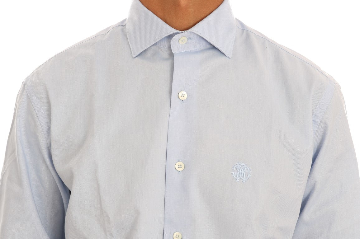 Light Blue Cotton Dress Shirt - GLAMHUB BOUTIQUE 