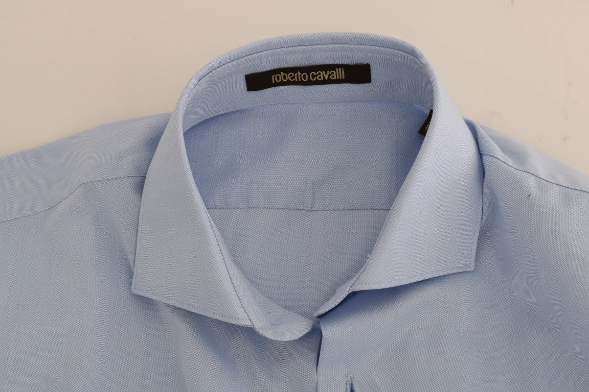 Light Blue Cotton Dress Shirt - GLAMHUB BOUTIQUE 