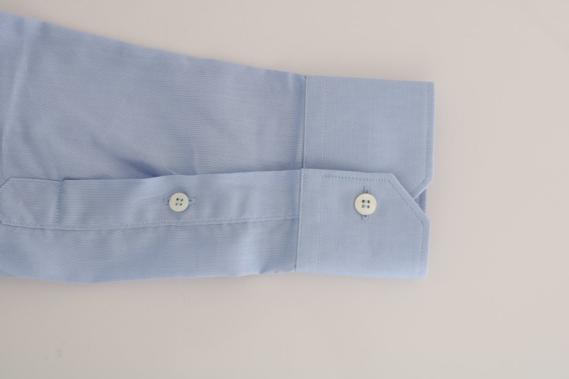 Light Blue Cotton Dress Shirt - GLAMHUB BOUTIQUE 