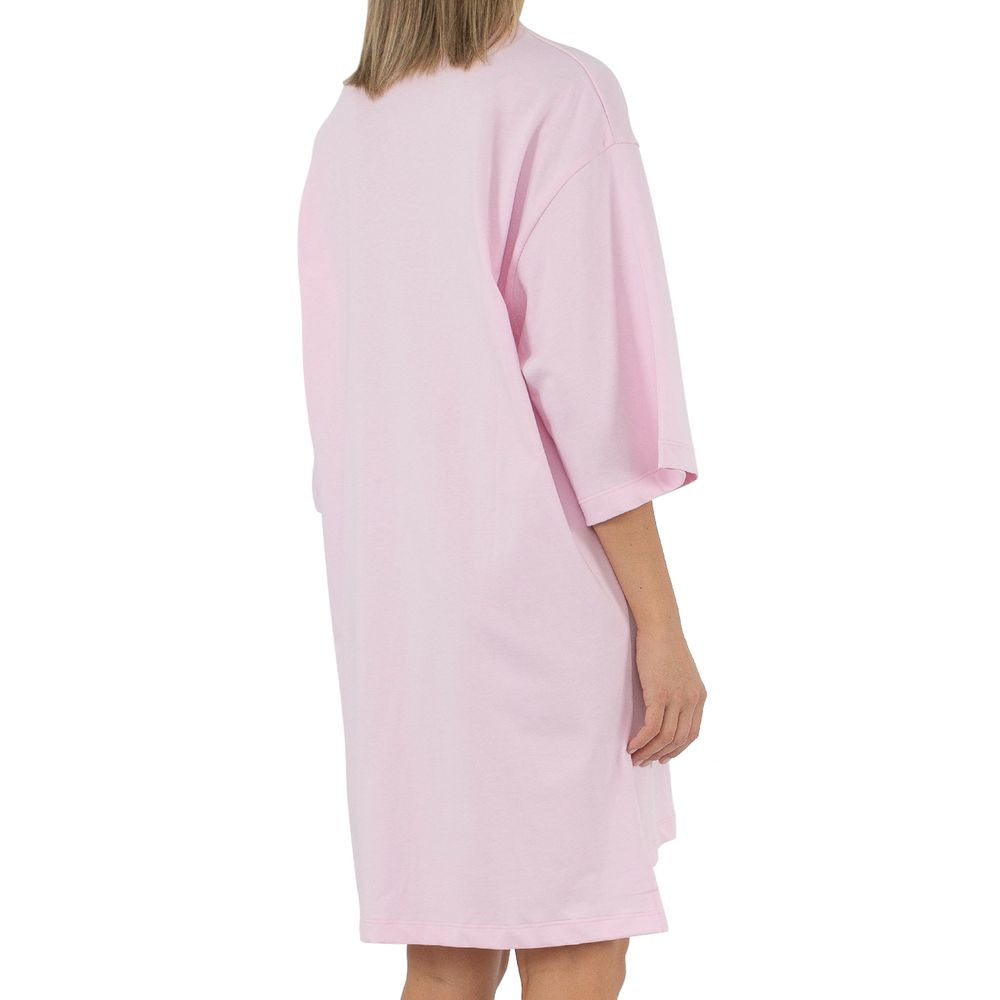 Pink Cotton Dress - GlamHub Luxury and Icon Brand Clothing