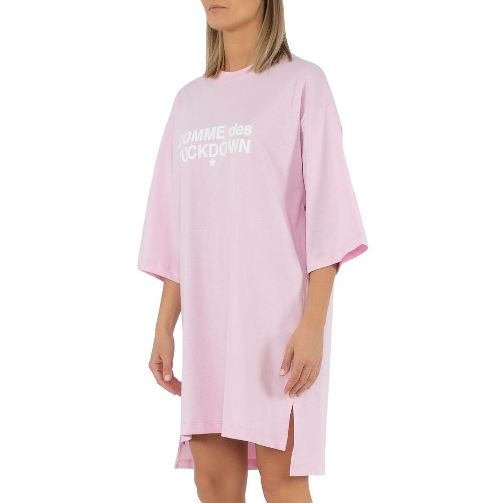 Pink Cotton Dress - GlamHub Luxury and Icon Brand Clothing