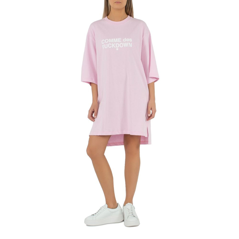 Pink Cotton Dress - GlamHub Luxury and Icon Brand Clothing