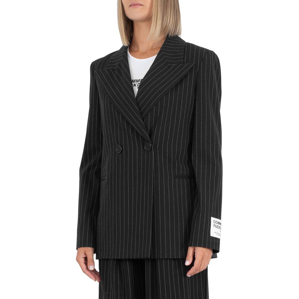 Black Polyester Suits & Blazer - GlamHub Luxury and Icon Brand Clothing