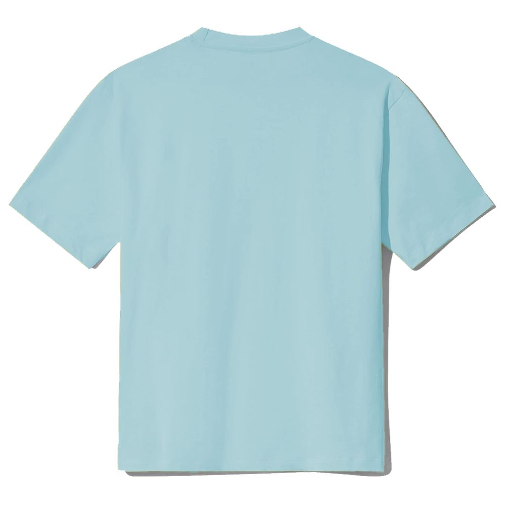 Light Blue Cotton T-Shirt - GlamHub Luxury and Icon Brand Clothing