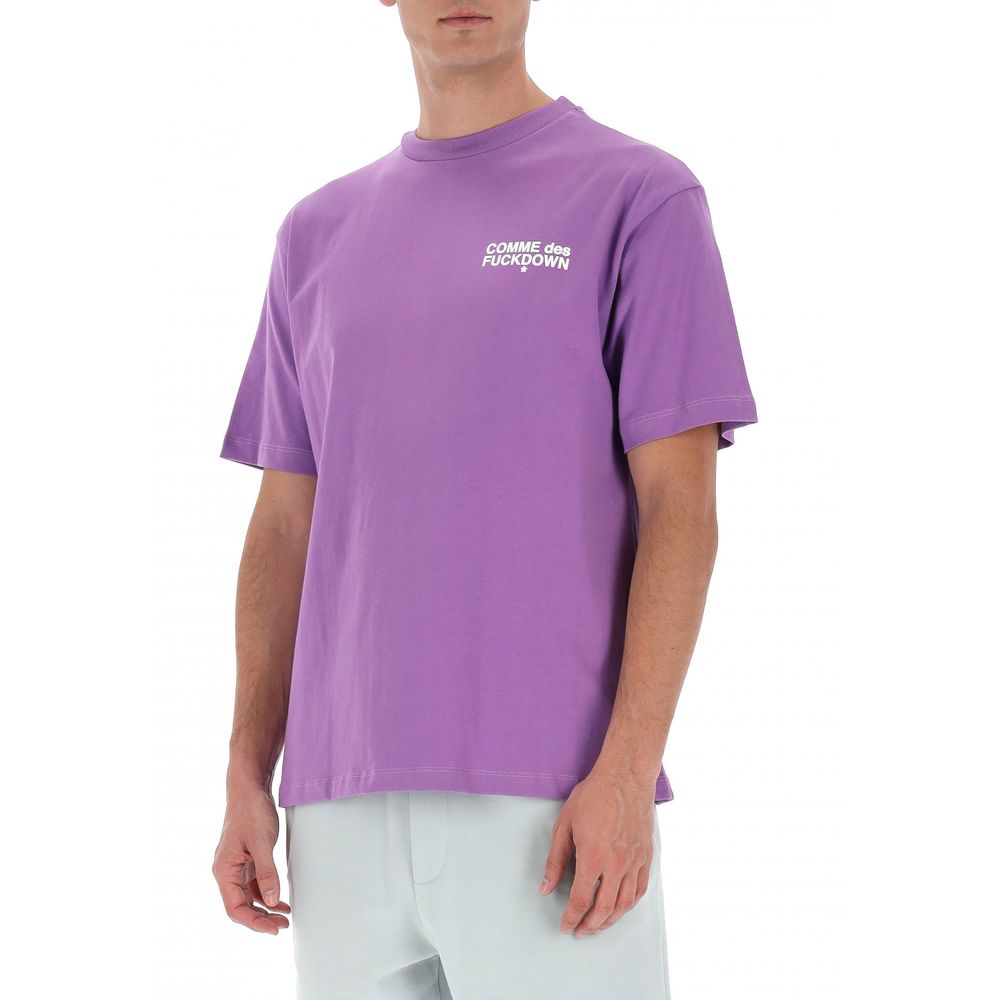 Purple Cotton T-Shirt - GlamHub Luxury and Icon Brand Clothing