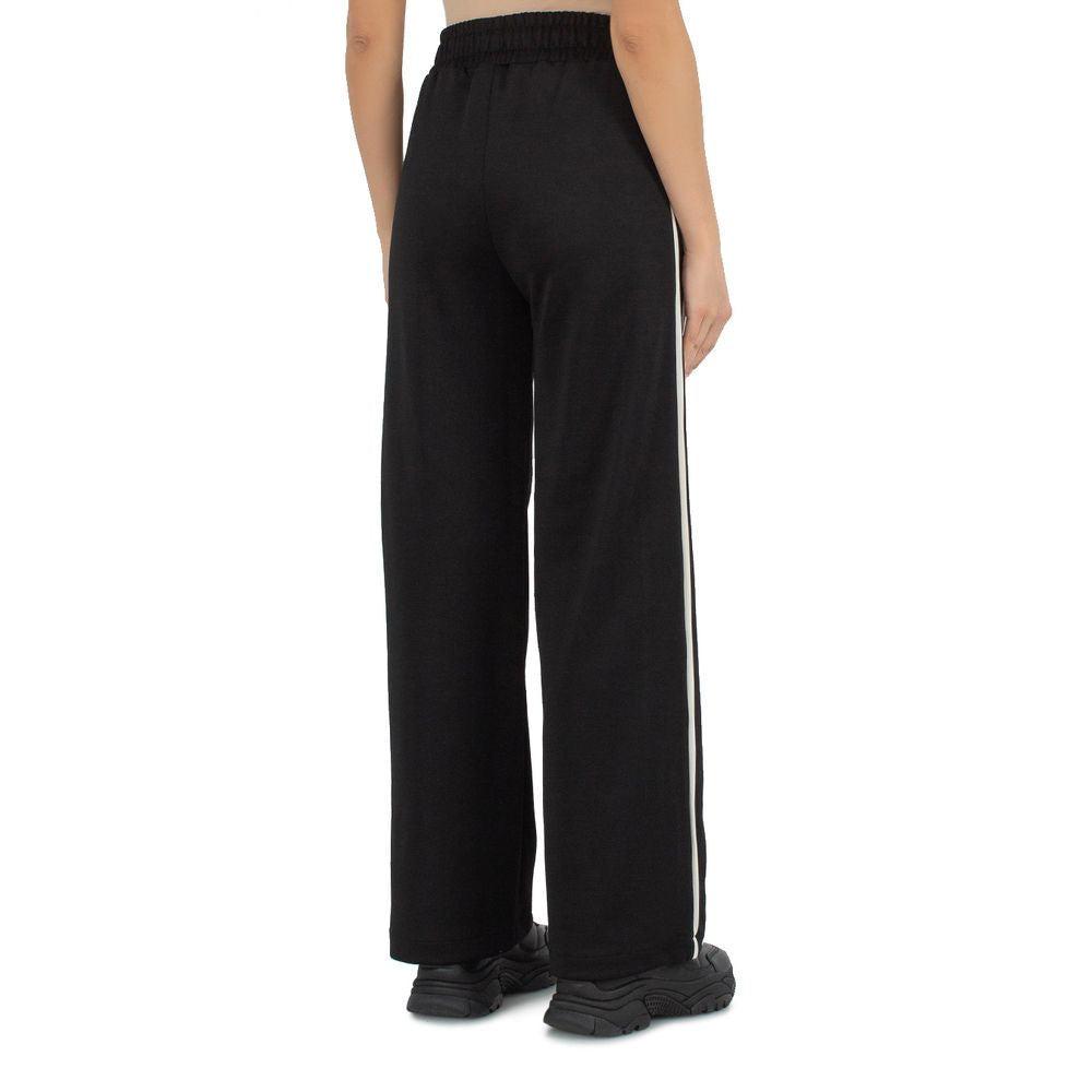 Black Polyester Jeans & Pant - GlamHub Luxury and Icon Brand Clothing