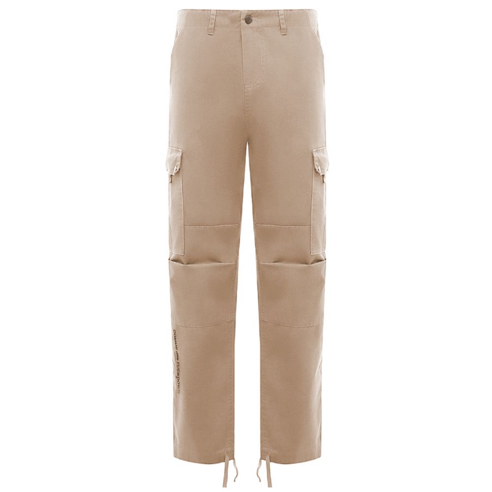 Beige Cotton Jeans & Pant - GlamHub Luxury and Icon Brand Clothing