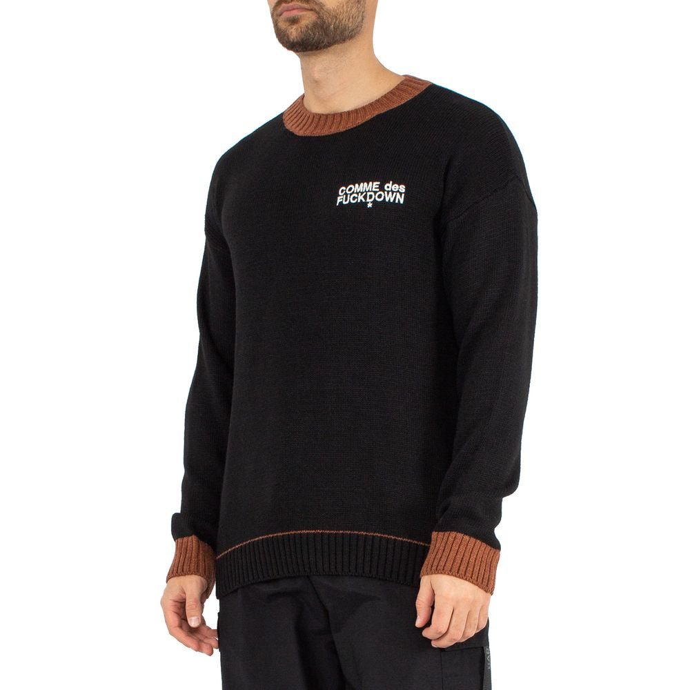 Black Acrylic Sweater - GlamHub Luxury and Icon Brand Clothing